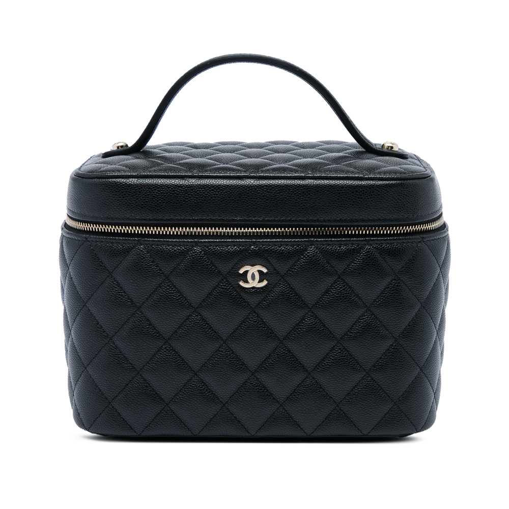 Pre-Loved Chanel Medium CC Quilted  Caviar Vanity Case